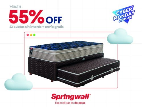 Sommier S5 MCB 115 Springwall Cama Adicional 090x190 1 1/2 Plaza