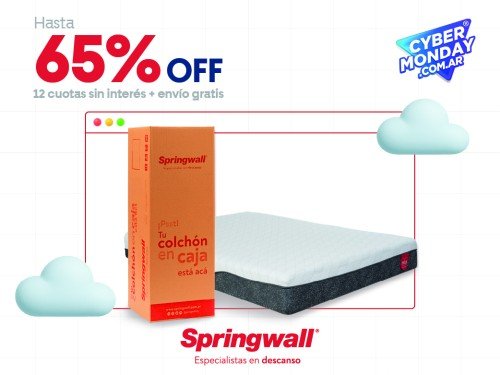 Colchon Espuma Springwall Nix Alta Densidad 140x190 2 Plazas