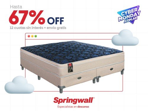 Sommier y Colchon Resortes Springwall MCB 115 Euro Pillow 200x200 King