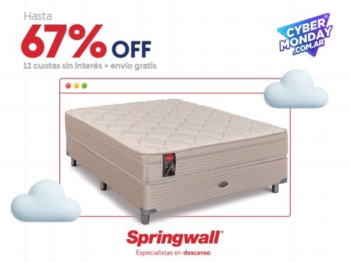 Sommier y Colchon Resortes Springwall BL 100 140x190 2 Plazas