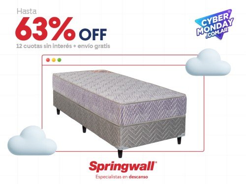 Sommier Y Colchon Soñador CARIBE 080x190 1 Plaza