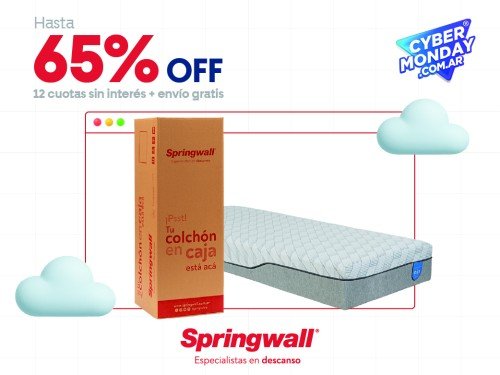 Colchon Espuma Springwall Nix V Alta Densidad Visco 080x190 1 Plaza