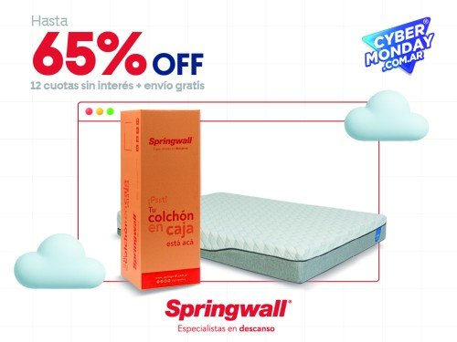 Colchon Espuma Springwall Nix V Alta Densidad Visco 140x190 2 Plazas