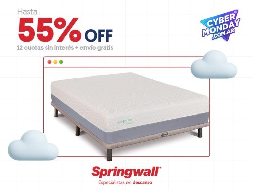 Colchon Espuma Springwall SLEEP PRO ENERGY 140x200 2 Plazas