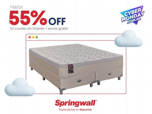 Sommier y Colchon Springwall BL 510 Refuerzo Lumbar 180x200 King