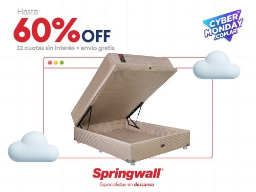 Sommier Baulera Roomy y Colchon Springwall MCB 115 200x200 King