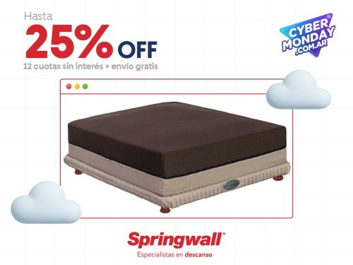 Cama Pet Bed Springwall Sommier Colchón Resortes Perro 076x100