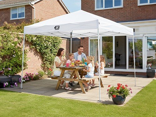 Gazebo plegable Autoarmable blanco 3x3 Lusqtoff GBL-8