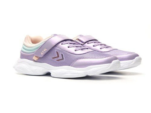 Zapatillas Deportivas Silver Nena Negro Violeta Abrojo Cordón Atomik