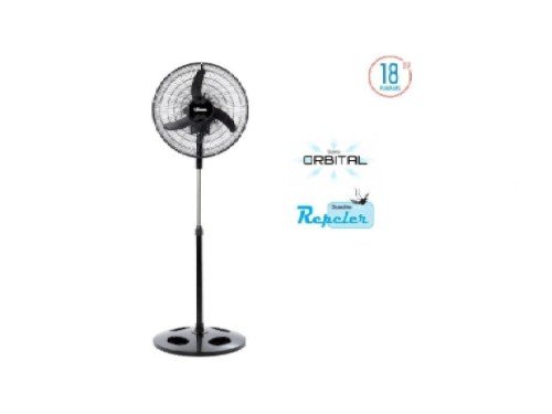 VENTILADOR DE PIE VVPRN-18 18" PARRILLA METALICA NEGRA ASPAS P LILIANA