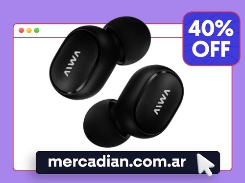 Auriculares In-ear Inalámbrico Aiwa Twa-70n Bluetooth Negro