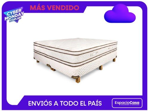 Conjunto Sommier Queen Cannon Sublime EuroPillow Resortes