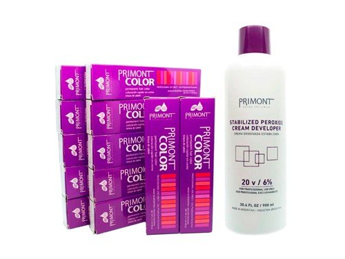 Primont Color X 12 Tinturas 60gr + Oxidante 900ml Coloración
