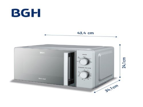 Microondas BGH Mecánico 18L Silver Espejado B118MS25