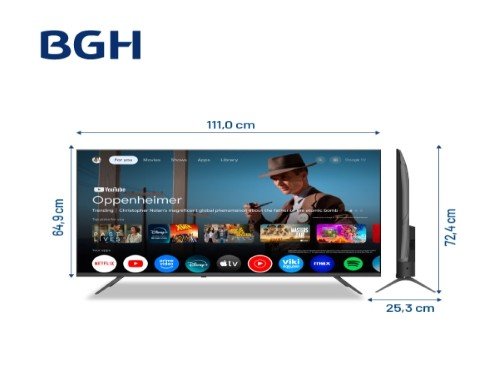Smart TV BGH 50" QLED 4K Google TV B5026US7G