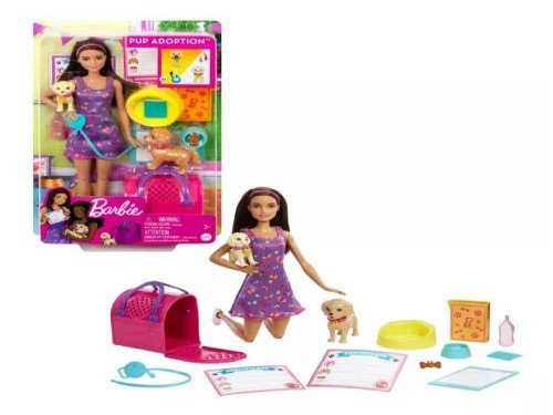 Barbie Muñeca Adopcion de Cachorros HKD86