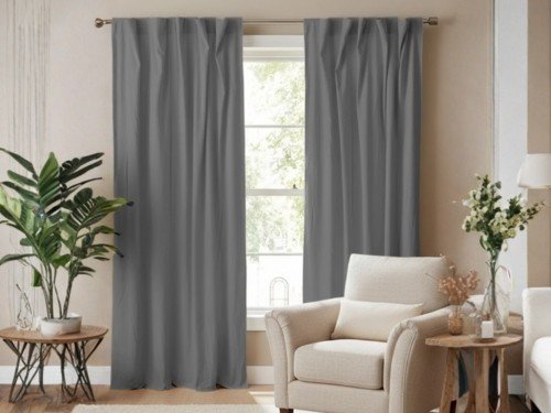 Cortina de Tusor Rustic Gris Topo