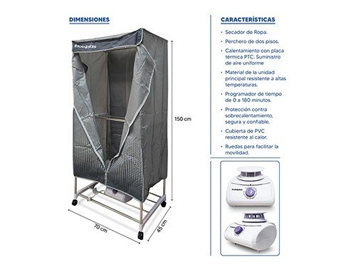 Secarropas por calor Indelplas 15kg.220v 1000w