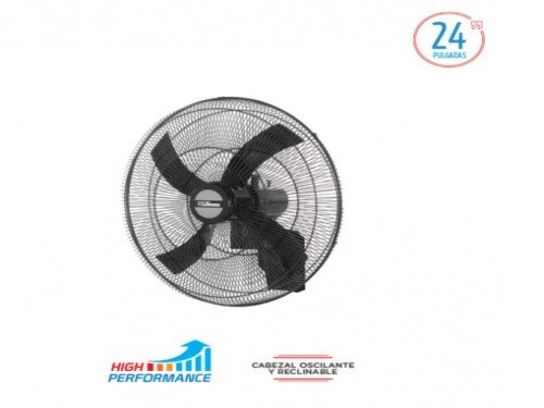 VENTILADOR DE PARED VVW-2416 24" PARRILLA METALICA NEGRA/ASPAS LILIANA