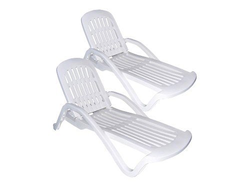 Set de 2 Reposeras de PVC Jamaica blanco