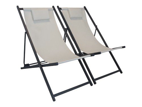 Set por 2 Reposeras de Aluminio Trieste natural