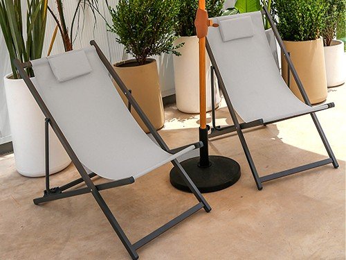 Set por 2 Reposeras de Aluminio Trieste natural