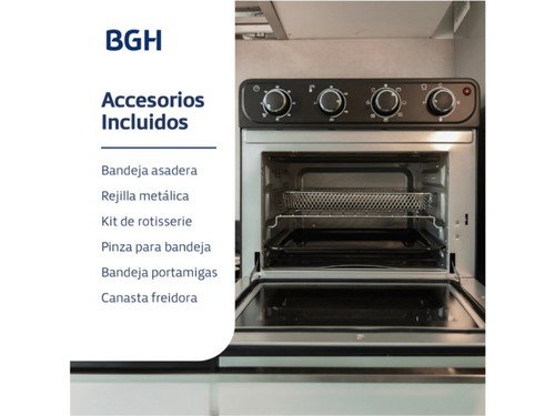 Horno Con Freidora De Aire 30 Lts Bgh Acero Inox BHE30FX24T