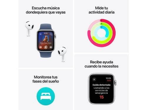 Apple Watch SE GPS 44mm - Plata/Correa Azul Tempestad M/L