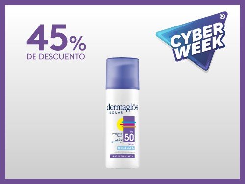 Protector Solar Dermaglós Facial FPS 50 Emulsión Fluida 50g