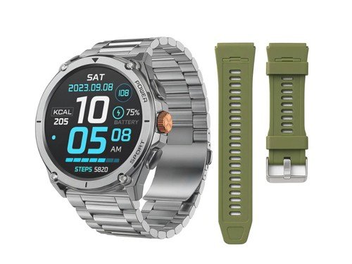 Smartwatch JD Everest Plateado Pantalla Amoled 1.43" + Malla Metálica