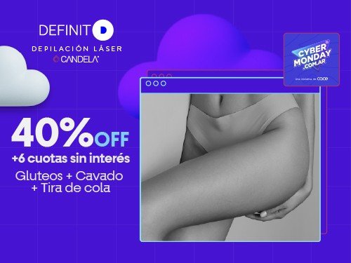 Depilación Laser. 6 sesiones en Glúteo + Tira de Cola + Cavado