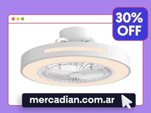 Ventilador De Techo 20" Liliana VTHBOX20 Con Luminaria Led