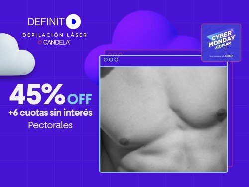 Depilación Laser. 8 sesiones en  Pectorales