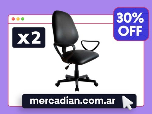 Combo X2 Silla Ejecutiva De Oficina Con Apoyabrazo