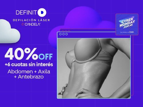 Depilación Laser. 6 sesiones en Abdomen + Ante Brazo + Axila