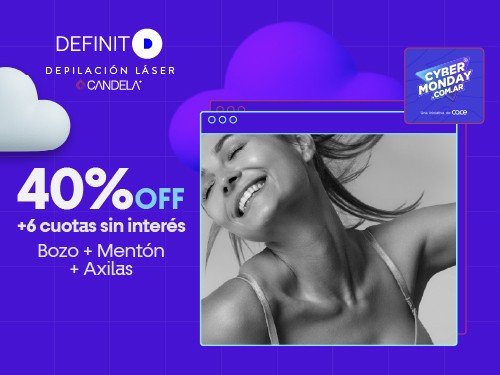 Depilación Laser. 6 sesiones en Bozo + Mentón + Axila