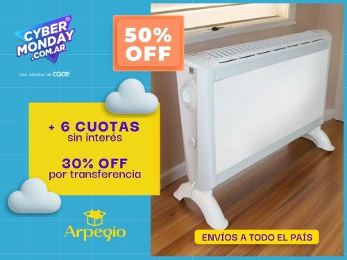Calefactor Eléctrico Convector silencioso blanco - Arpegio