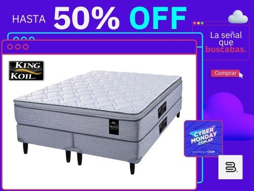 Sommier Colchon KingKoil Kensington 2 Plaza Queen King Resortes Pocket