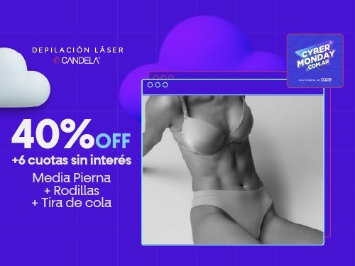 Depilación Laser. 6 sesiones en Media Pierna + Rodilla + Tira de Cola