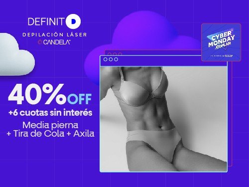 Depilación Laser. 6 sesiones en Media Pierna + Tira de Cola + Axila