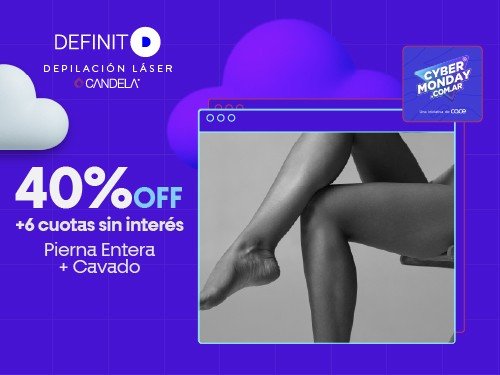 Depilación Laser. 6 sesiones en Pierna Entera + Cavado