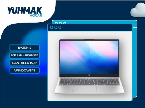 NOTEBOOK HP 15.6" I3 8GB 512GB SSD W11 PLATA - 802N5LA