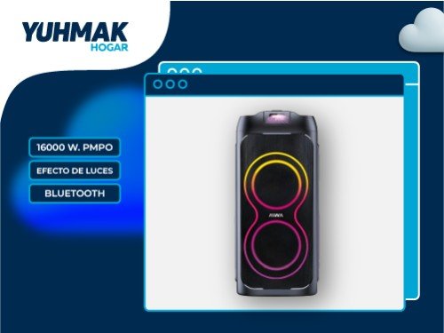 TORRE AIWA 8 PULG X2 + TWEETER PMPO 16000W EFECTO LUCES - AWT280L