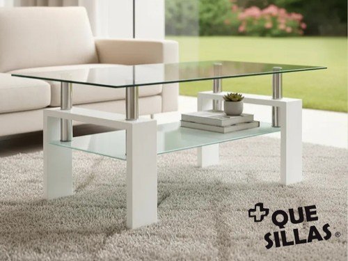 Mesa Ratona Vidrio Moderna 110 X 60 Elliot