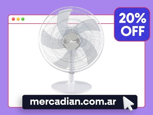 Ventilador De Mesa 16" Liliana Silverwhite VSOM16 Blanco