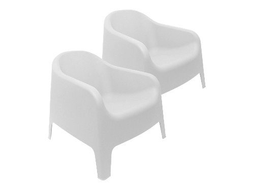 Set de 2 Sillones de exterior Sorrentos Individuales blanco