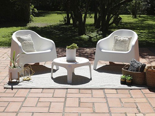 Set de 2 Sillones de exterior Sorrentos Individuales blanco