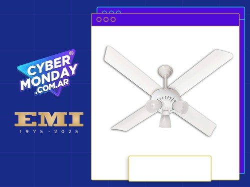 VENTILADOR DE TECHO BCO C/3 TULIPAS 100W 850RPM SEVERBON