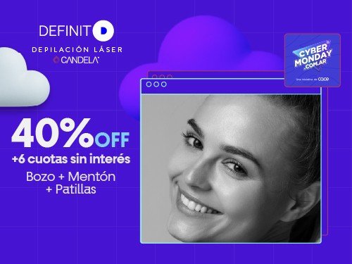 Depilación Laser. 6 sesiones en Bozo + Mentón + Patillas