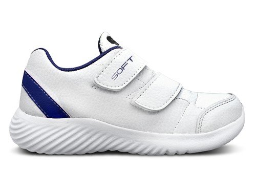 Zapatillas Escolar Unisex Abrojos Lisas Negro Blanco Soft 9300